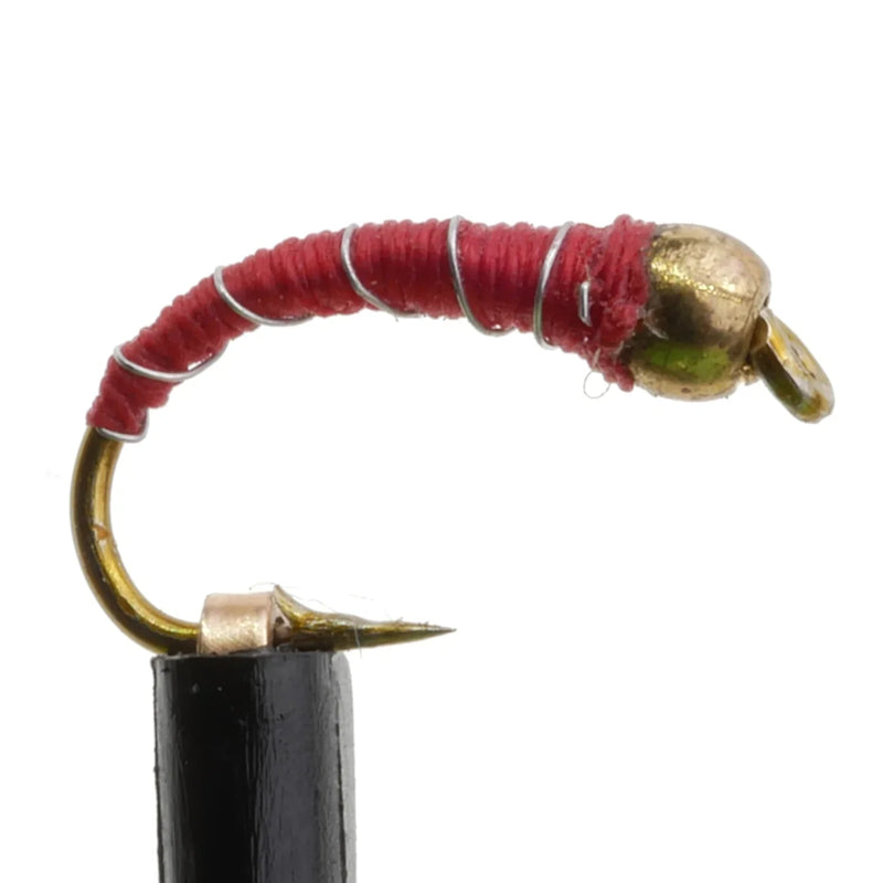 Zebra Midge Red Gold Bead