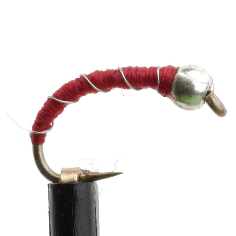 Zebra Midge Red Silver Bead