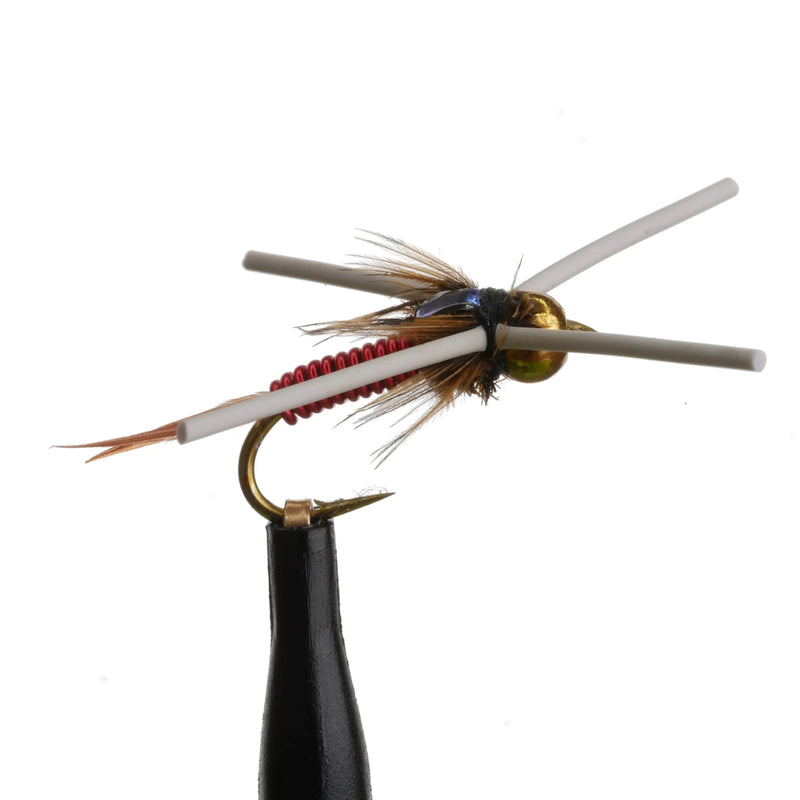 Beadhead Copper John Rubberleg Red