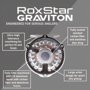 RoxStar Graviton Fully Sealed Carbon Fiber Fly Reel